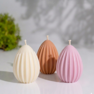 STRIPED EGG CANDLE 1
