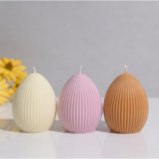 STRIPED EGG CANDLE 2